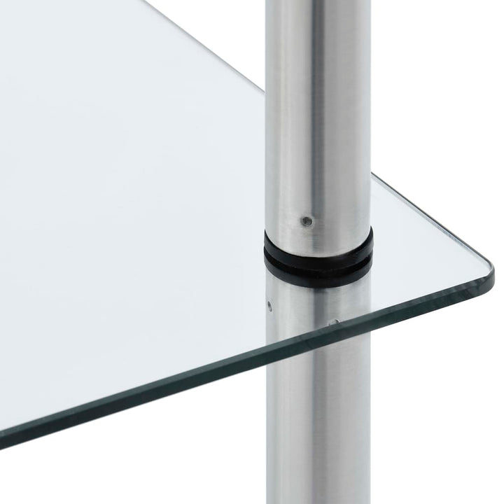 reol 6 hylder 40x40x160 cm hærdet glas transparent