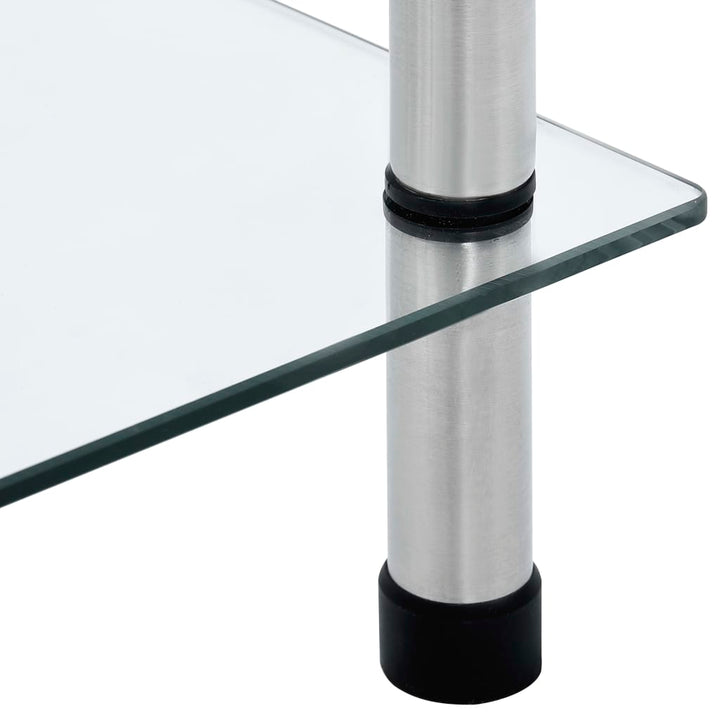 reol 6 hylder 40x40x160 cm hærdet glas transparent