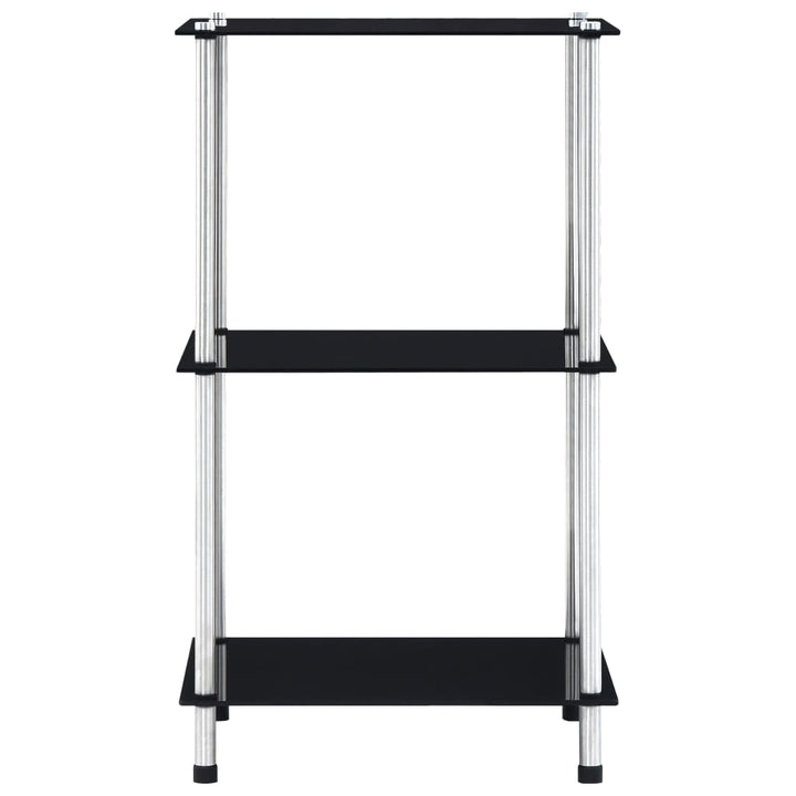 reol 3 hylder 40x40x67 cm hærdet glas sort