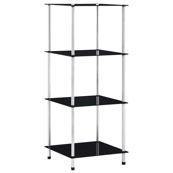 reol 4 hylder 40x40x100 cm hærdet glas sort