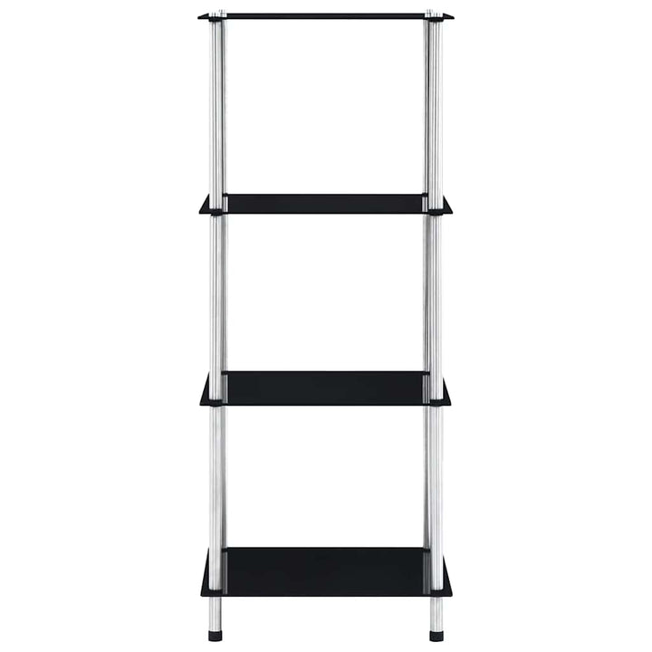 reol 4 hylder 40x40x100 cm hærdet glas sort