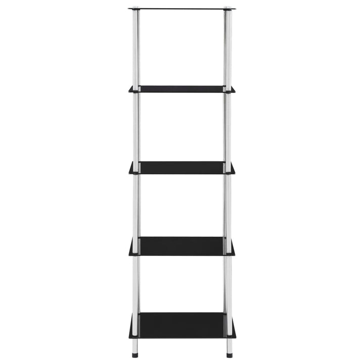 reol 5 hylder 40x40x130 cm hærdet glas sort