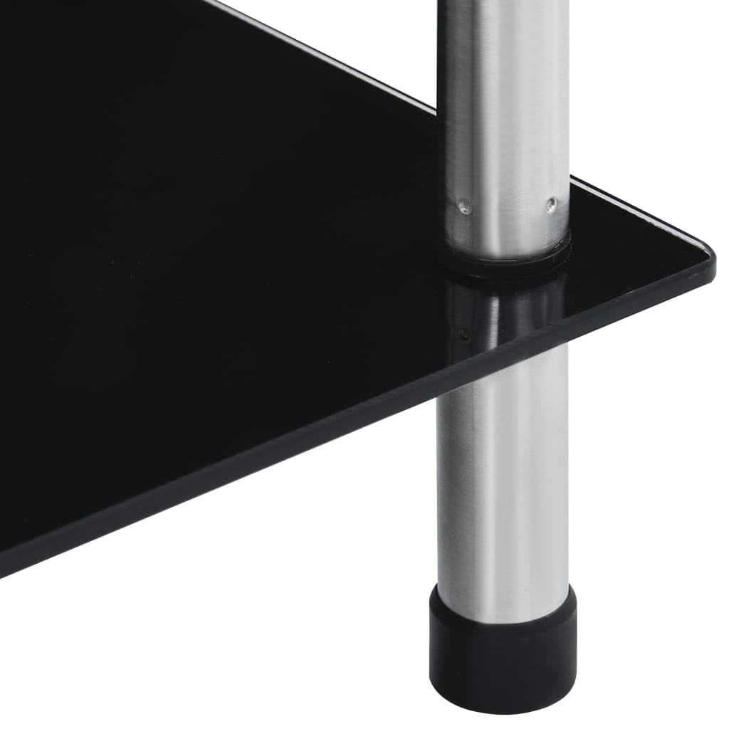 reol 5 hylder 40x40x130 cm hærdet glas sort