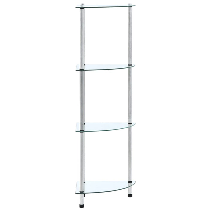 reol 4 hylder 30x30x100 cm hærdet glas transparent
