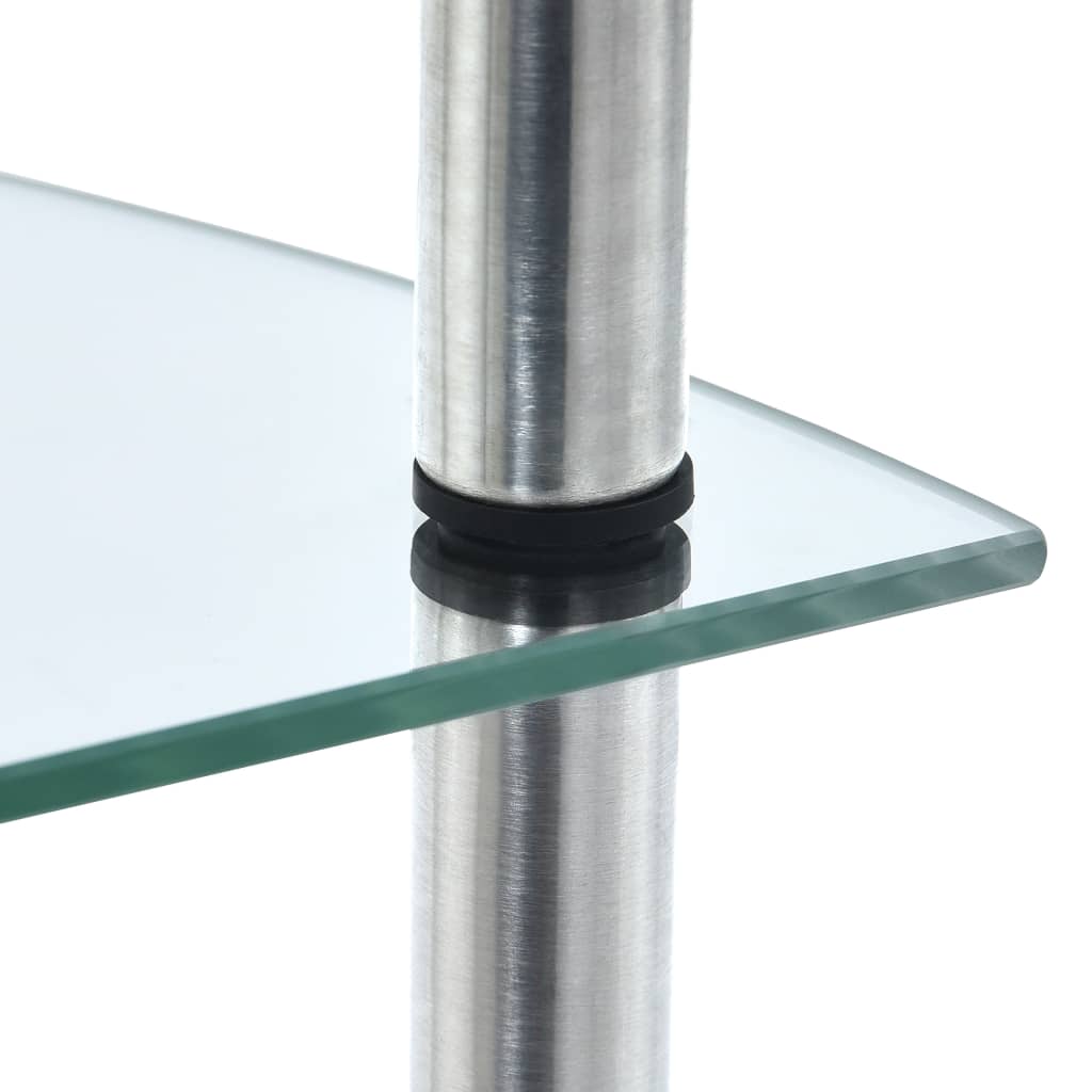 reol 5 hylder 30x30x130 hærdet glas transparent