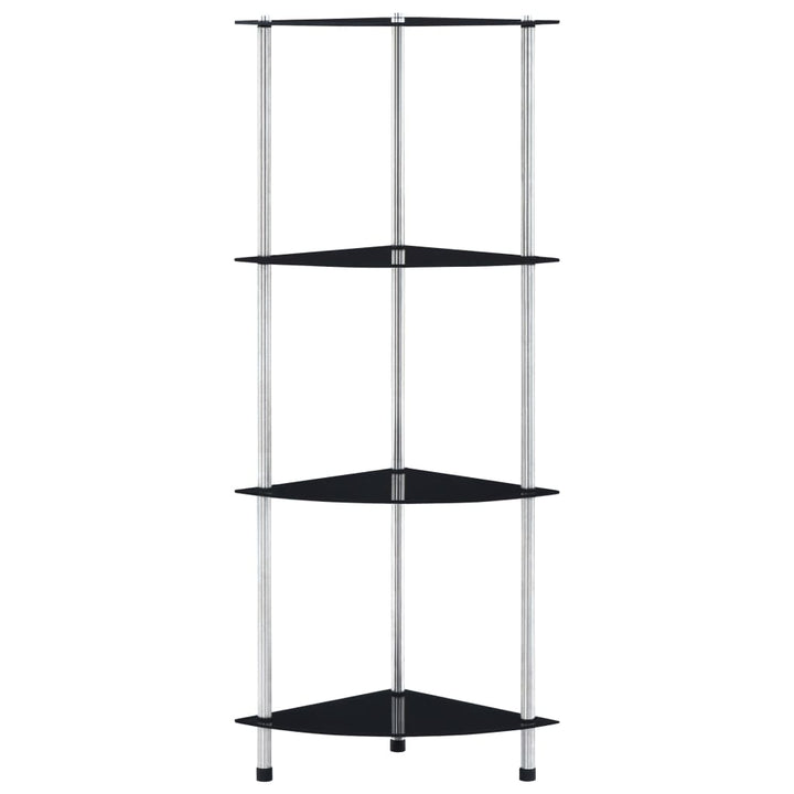 reol 4 hylder 30x30x100 cm hærdet glas sort