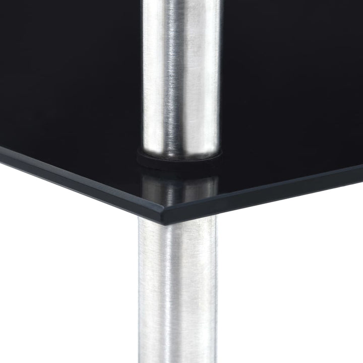 reol 4 hylder 30x30x100 cm hærdet glas sort