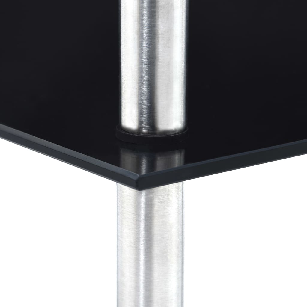 reol 5 hylder 30x30x130 cm hærdet glas sort