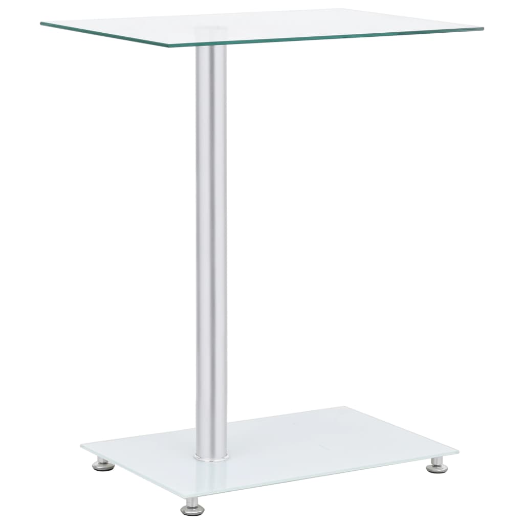 U-formet sidebord 45x30x58 cm hærdet glas transparent