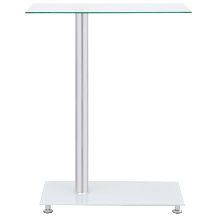 U-formet sidebord 45x30x58 cm hærdet glas transparent
