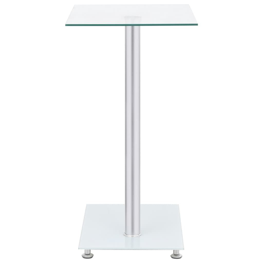 U-formet sidebord 45x30x58 cm hærdet glas transparent