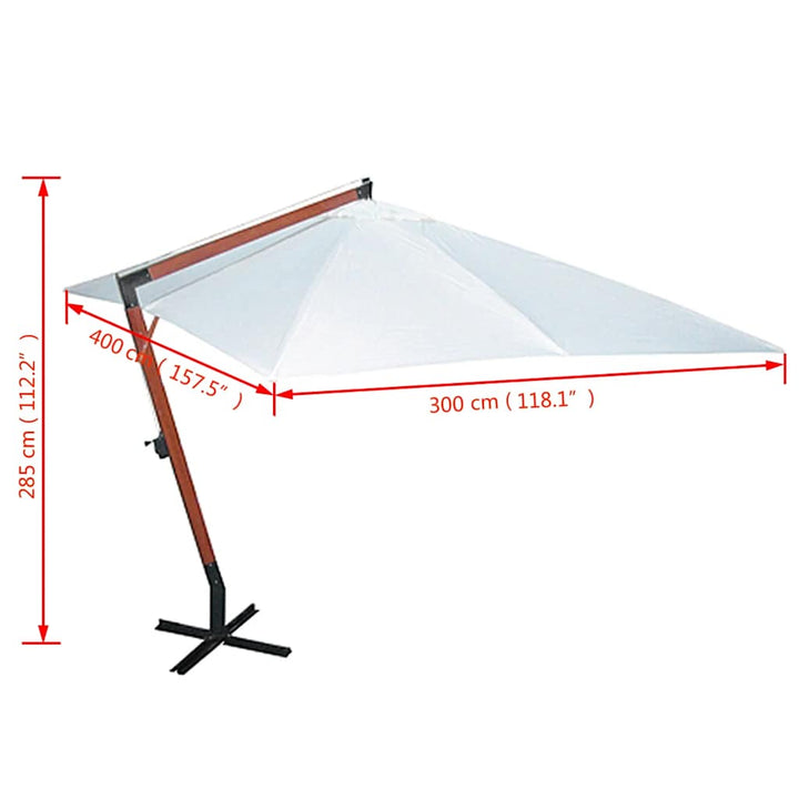 parasol 300x400 cm hvid