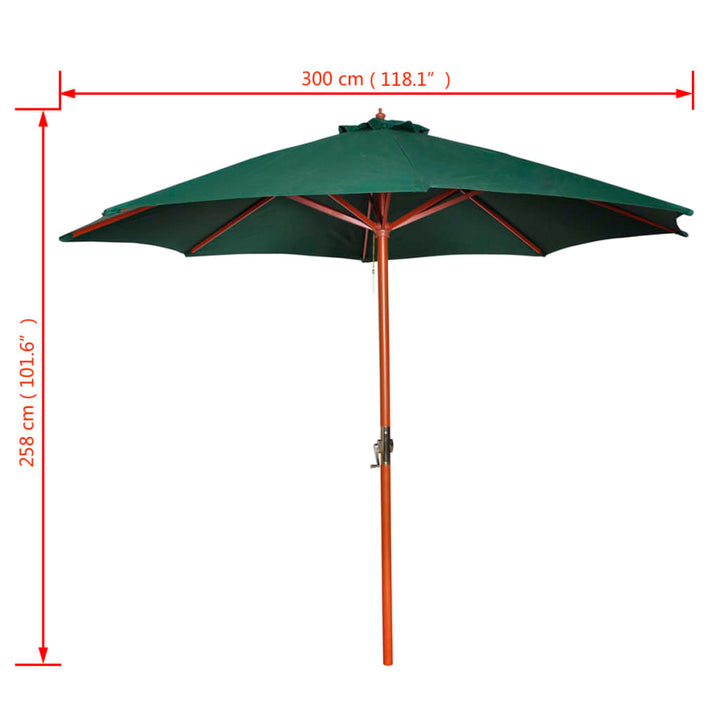parasol 258 cm grøn
