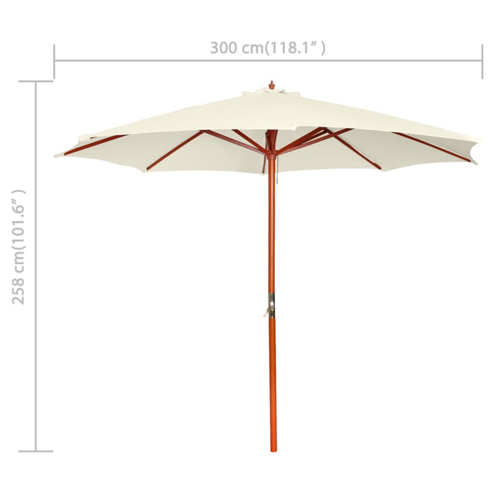 parasol 300x258 cm sandhvid