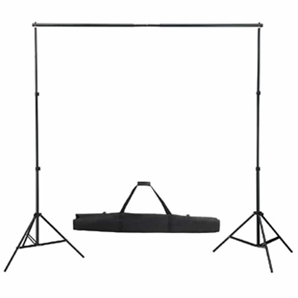 studiosæt med sort fotobaggrund og lamper 600 x 300 cm