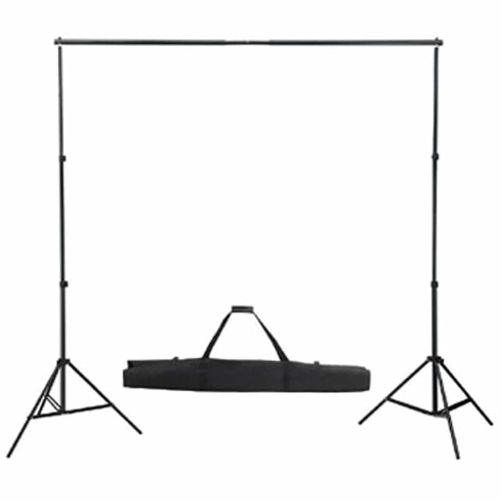 studiosæt med sort fotobaggrund og lamper 600 x 300 cm