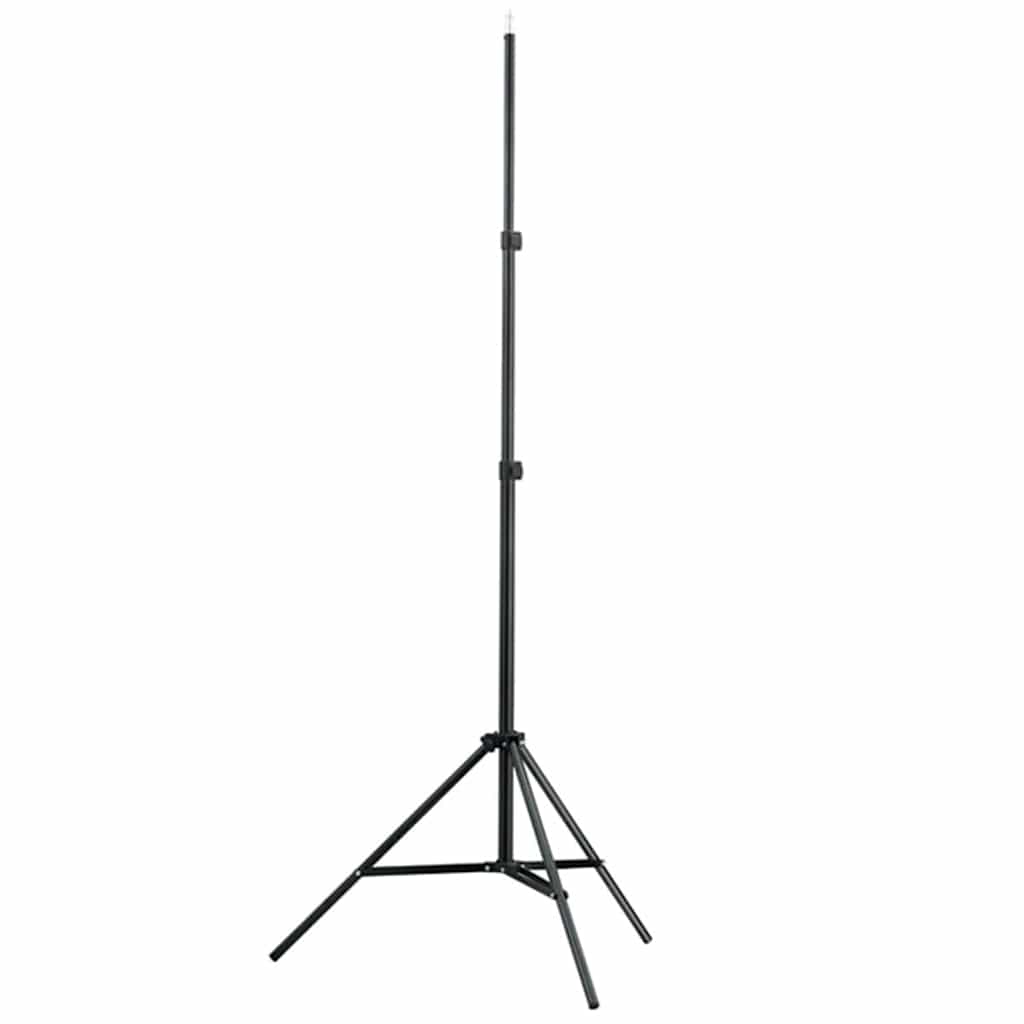 studiosæt med sort fotobaggrund og lamper 600 x 300 cm