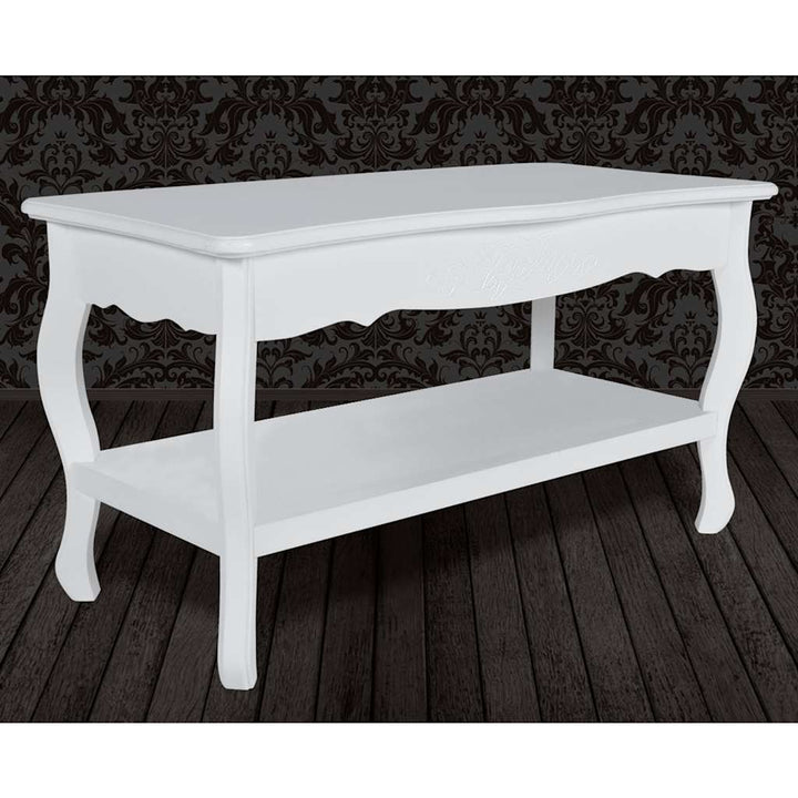 sofabord 2 niveauer MDF hvid