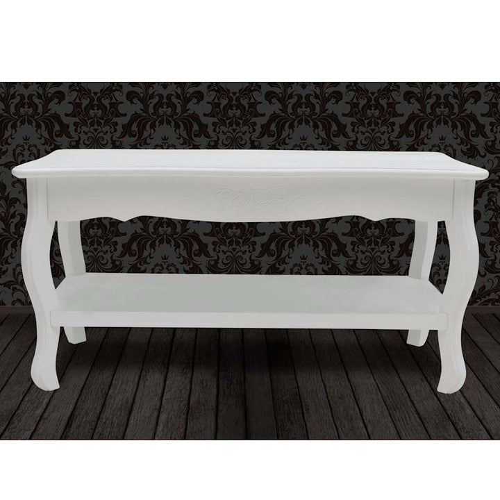 sofabord 2 niveauer MDF hvid