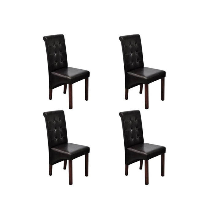 spisebordsstole 4 stk. kunstlæder brun