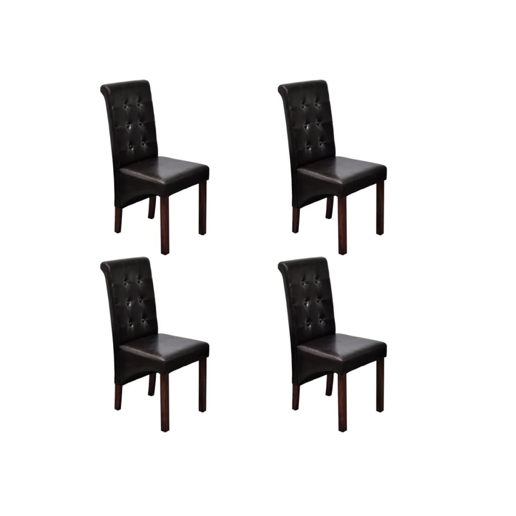 spisebordsstole 4 stk. kunstlæder brun