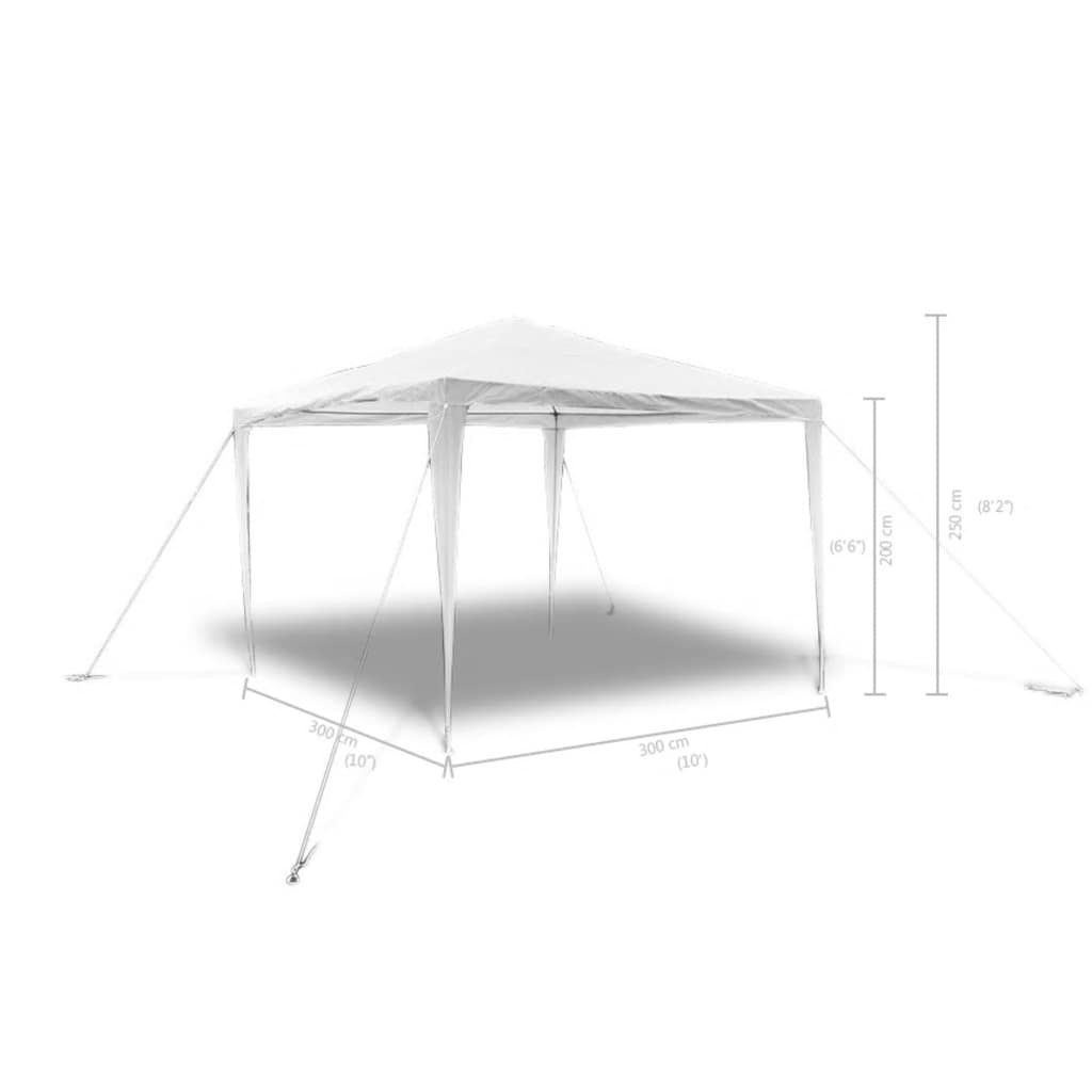 havepavillon med pyramideformet tag 3 x 3 m