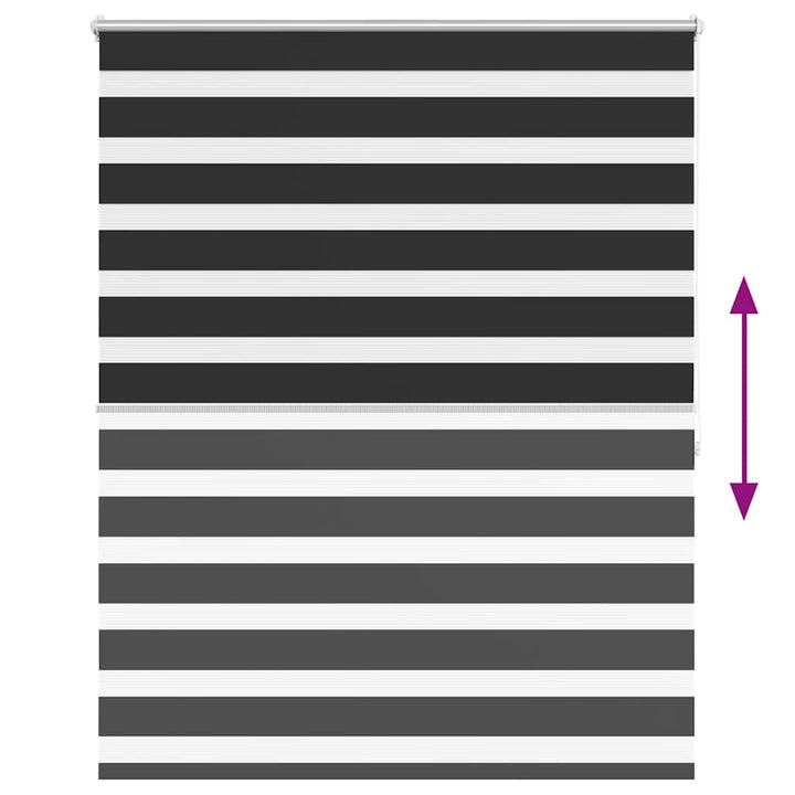 zebragardin 140,9x175 cm stofbredde 136,7 cm sort