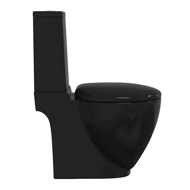 keramisk toilet med afløb bagpå sort