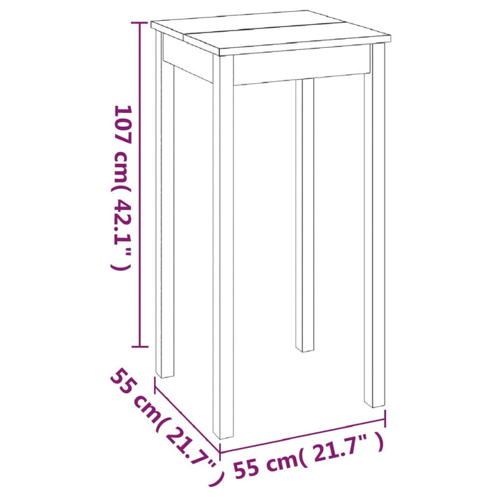 barbord 55x55x107 cm MDF sort