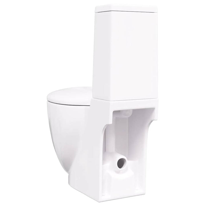 keramisk toilet med afløb bagpå hvid