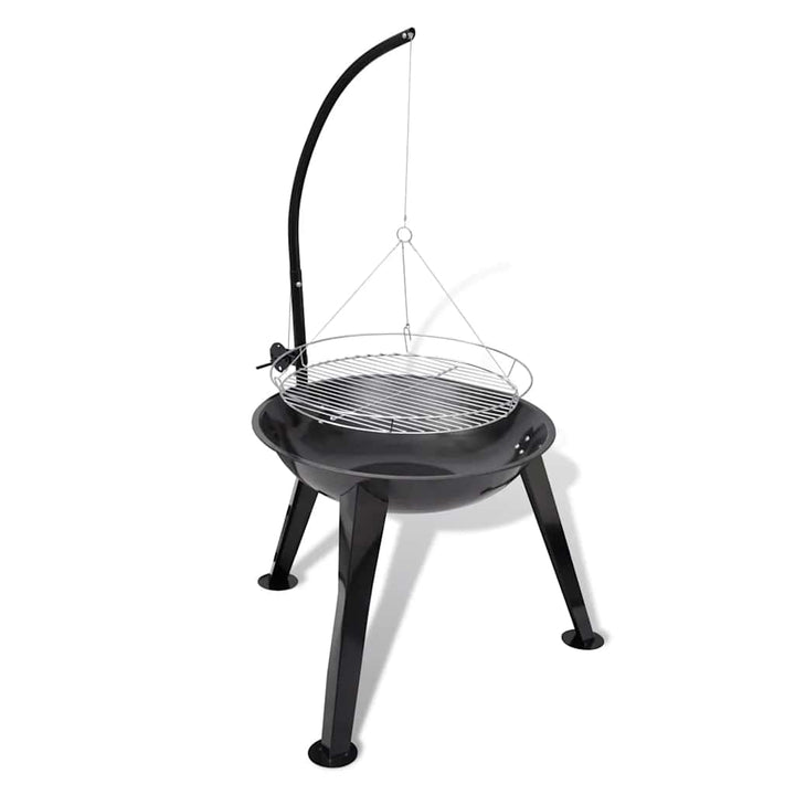 Kulgrill med hængende grillrist rund