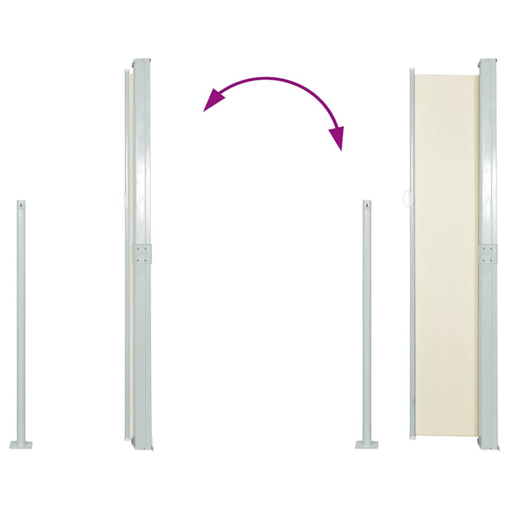 sidemarkise til terrasse 160x300 cm cremefarvet