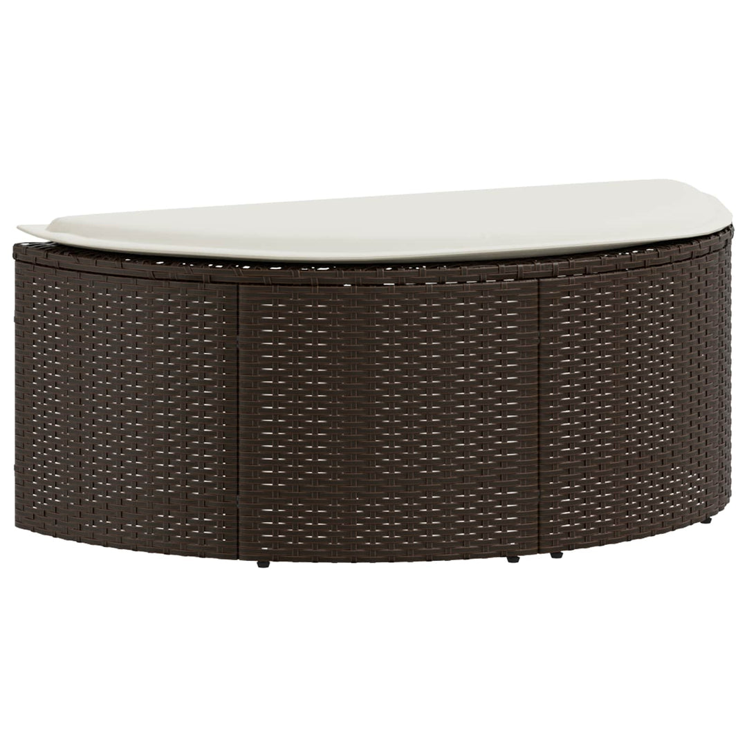 haveseng med parasol polyrattan brun
