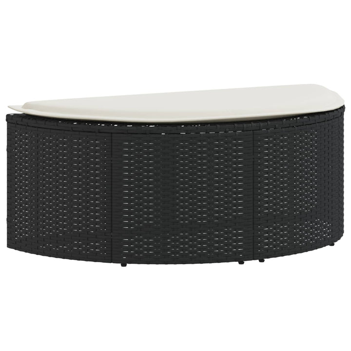 haveseng med parasol polyrattan sort