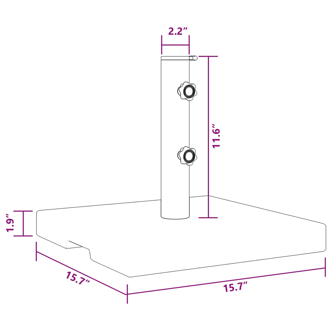 Fod parasoller 20 kg 38/40/48 mm
