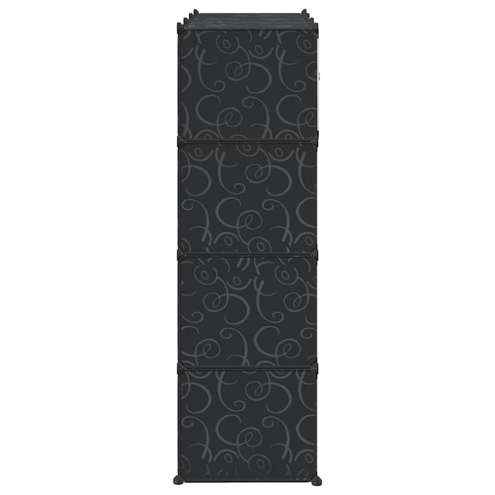 modulskab 9 rum 109x36,5x143 cm sort og hvid