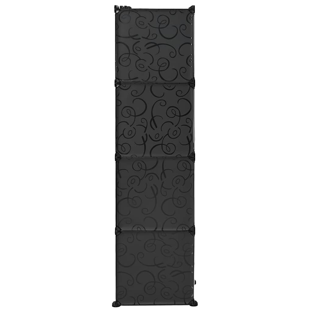 modulskab 9 rum 109x36,5x143 cm sort og hvid