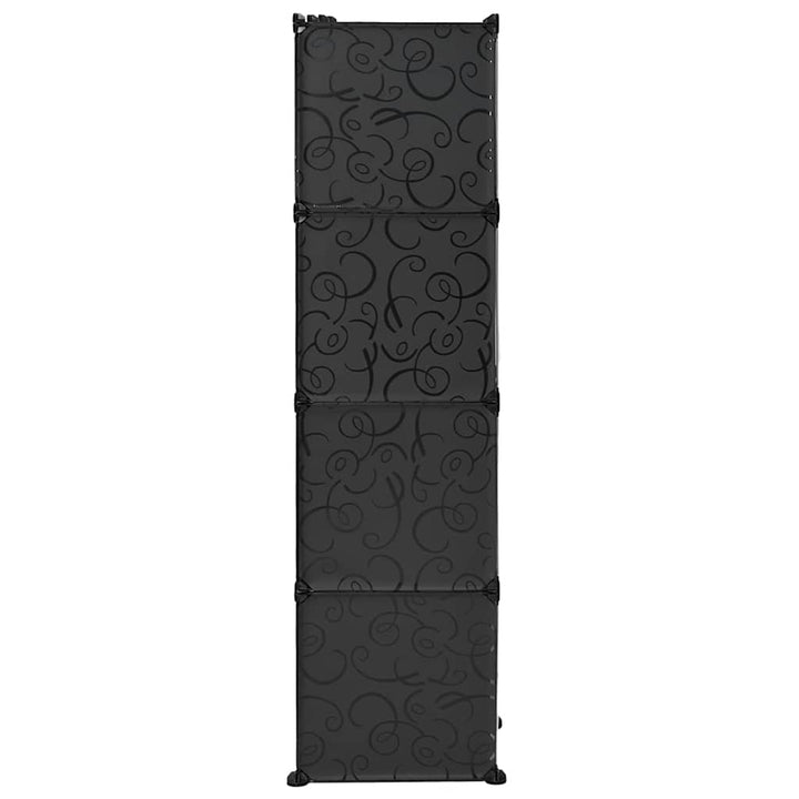 modulskab 9 rum 109x36,5x143 cm sort og hvid
