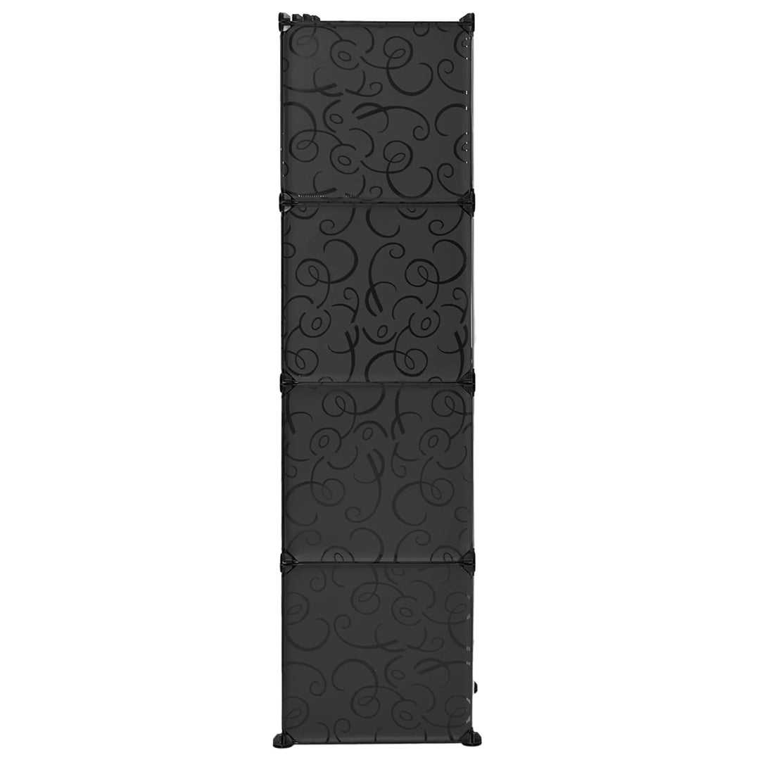 modulskab 9 rum 109x36,5x143 cm sort og hvid