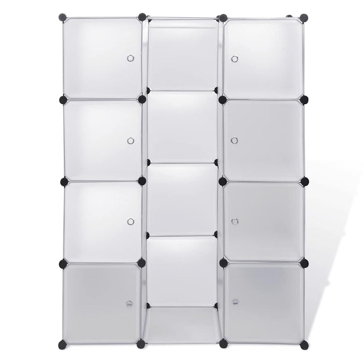 modulskab med 9 rum 109x36,5x143 cm hvid