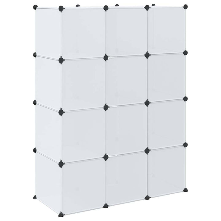 modulskab med 9 rum 109x36,5x143 cm hvid