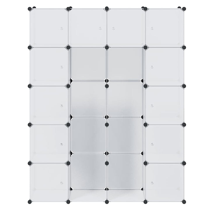modulskab med 14 rum hvid 37x146x180,5 cm