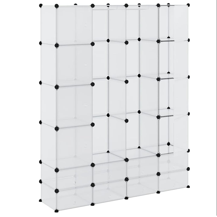 modulskab med 18 rum 37x146x180,5 cm hvid