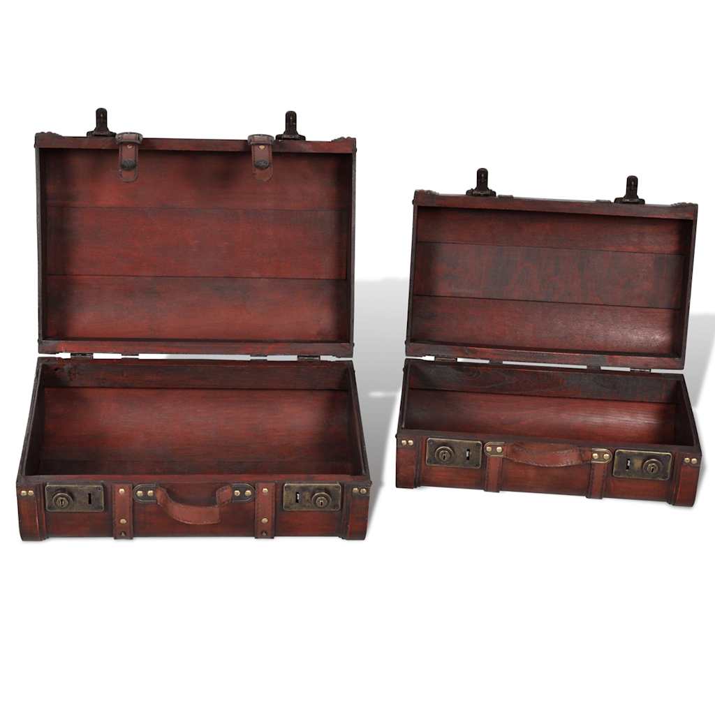 skattekiste vintagestil 2 stk. brun træ