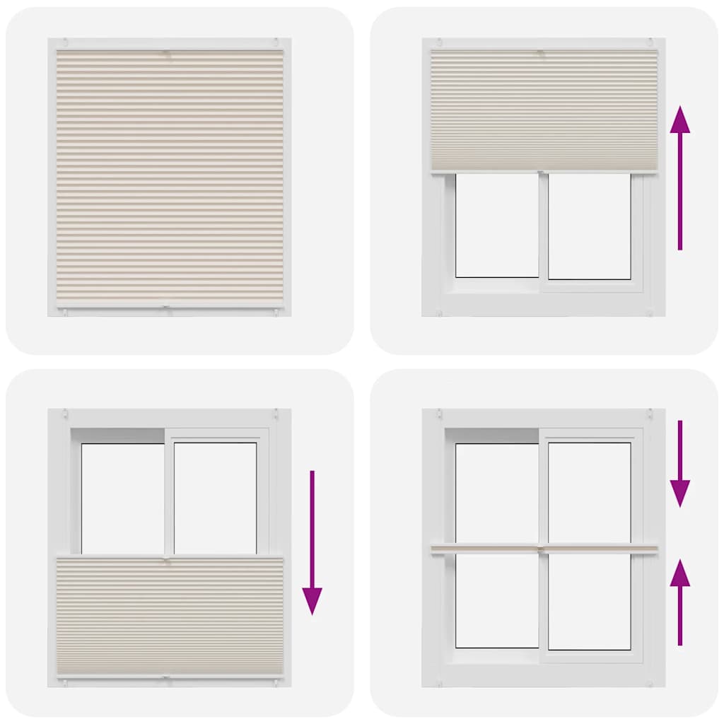 Plisseret blind 100x125 cm creme