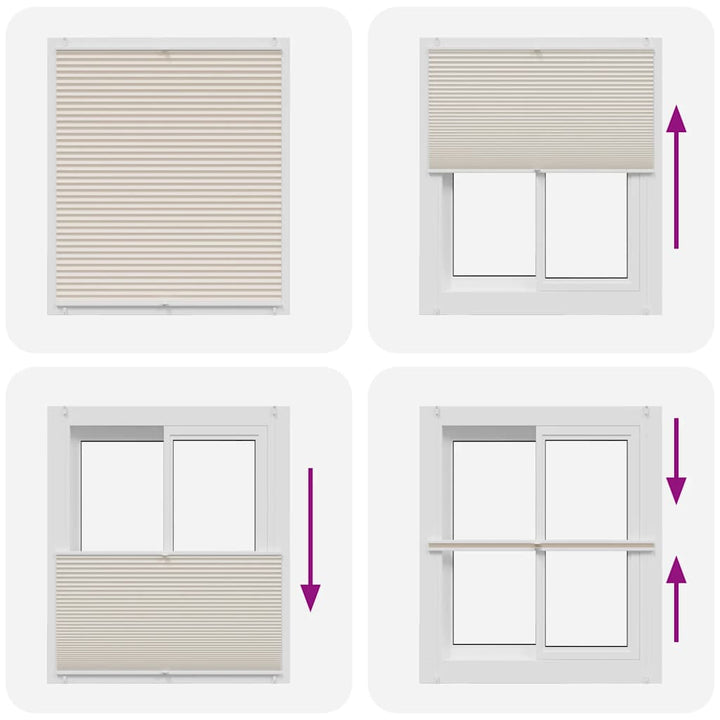 Plisseret blind 100x125 cm creme