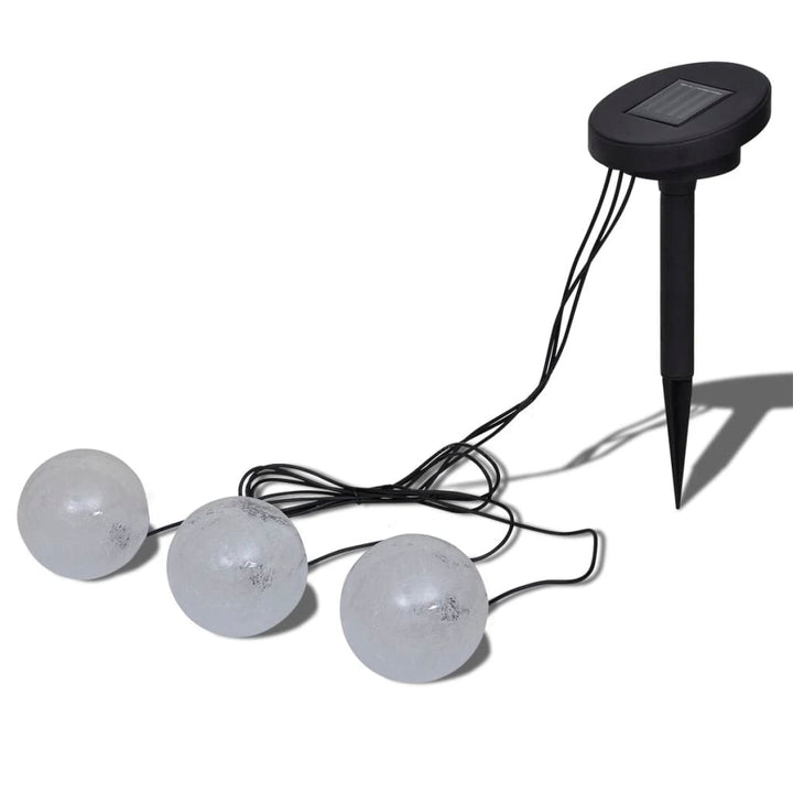 3 soldrevne LED-lyskugler til havebassin