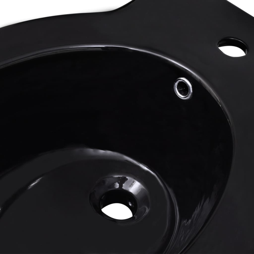 Bidet rund sort keramik