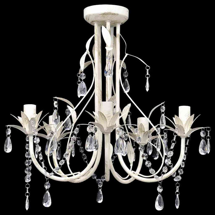 Elegant Vedhæng Crystal Lysekrone med 5 Pærestikdåser