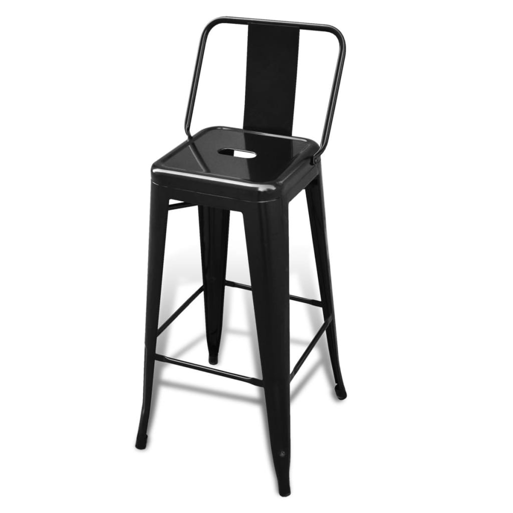 barstole 2 stk. stål sort